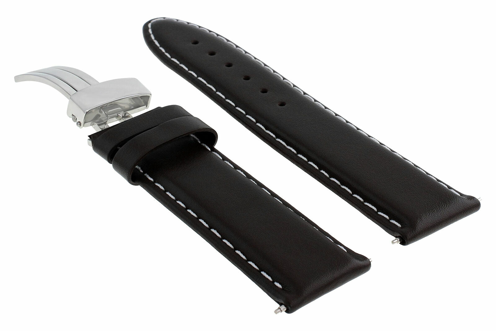 CLASSIC MENS LEATHER BAND SMOOTH STRAP FOR BULOVA WATCH + CLASP - 24MM
