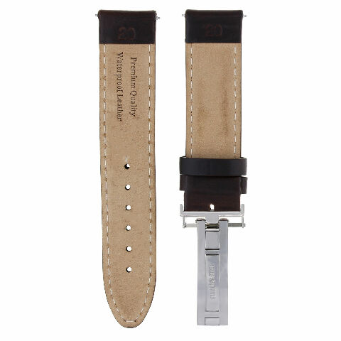 18-24MM GENUINE LEATHER WATCH BAND SMOOTH DEPLOYMENT CLASP FOR ROLEX