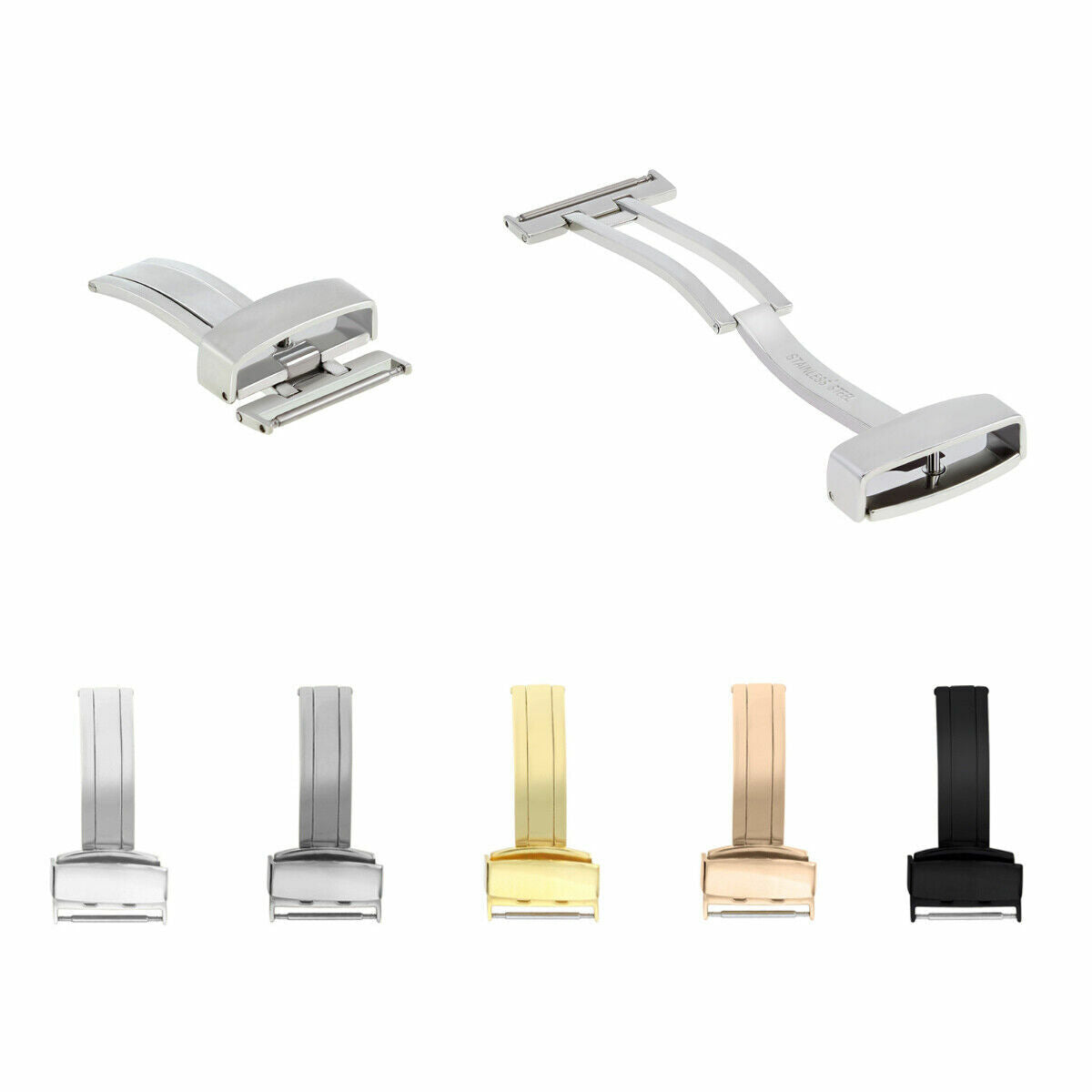 14MM-24MM WATCH DEPLOYMENT CLASP BUCKLE FOR TISSOT PRC200 LEATHER BAND STRAP