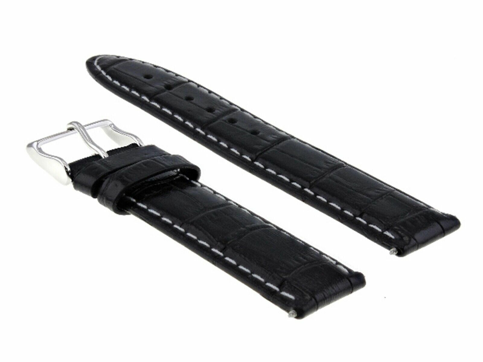 LEATHER WATCH BAND STRAP SMOOTH FOR ZENO MAGELLANO - 19MM