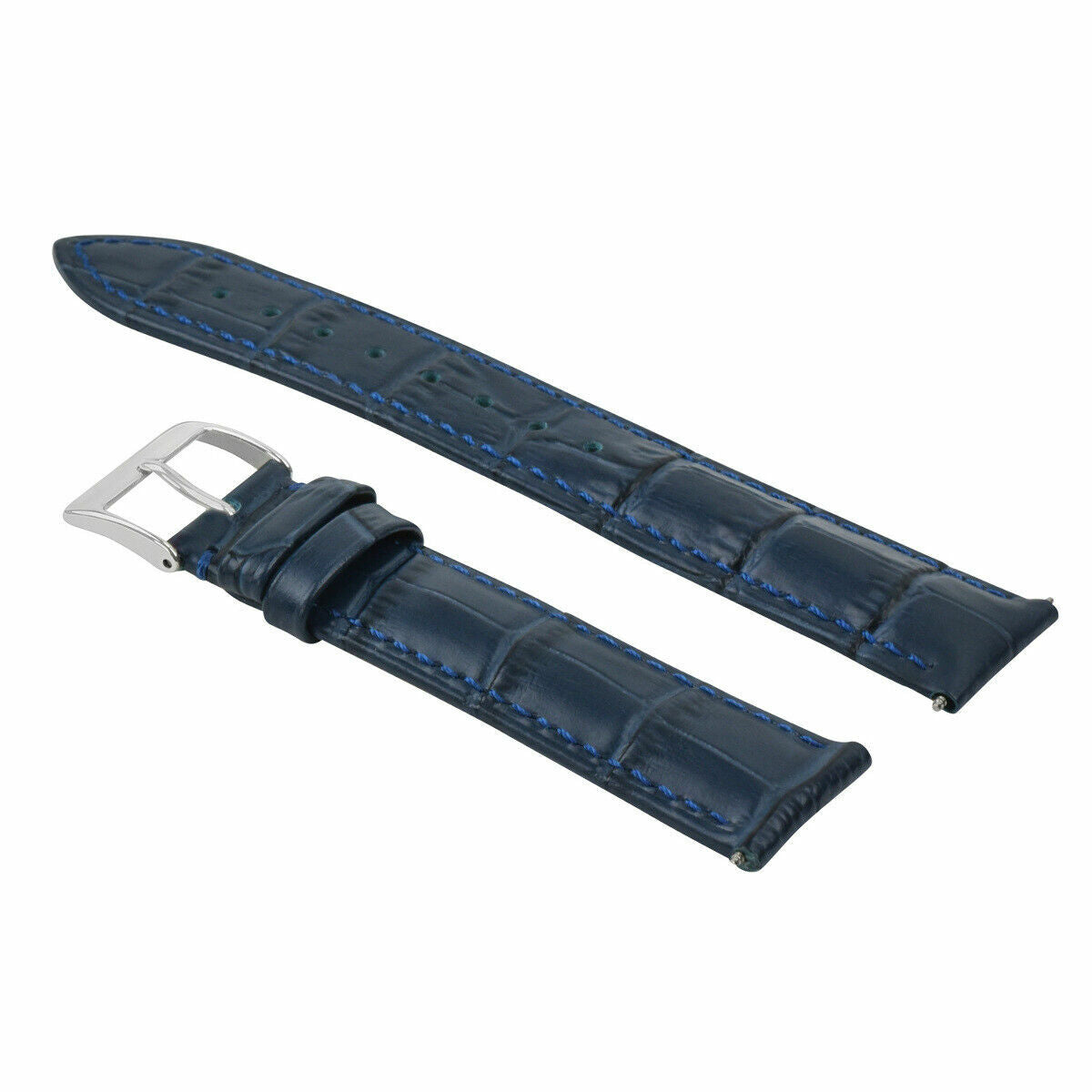22MM LEATHER STRAP WATCH BAND STRAP FOR PATEK PHILLIPE BLUE 22MM/18MM LONG