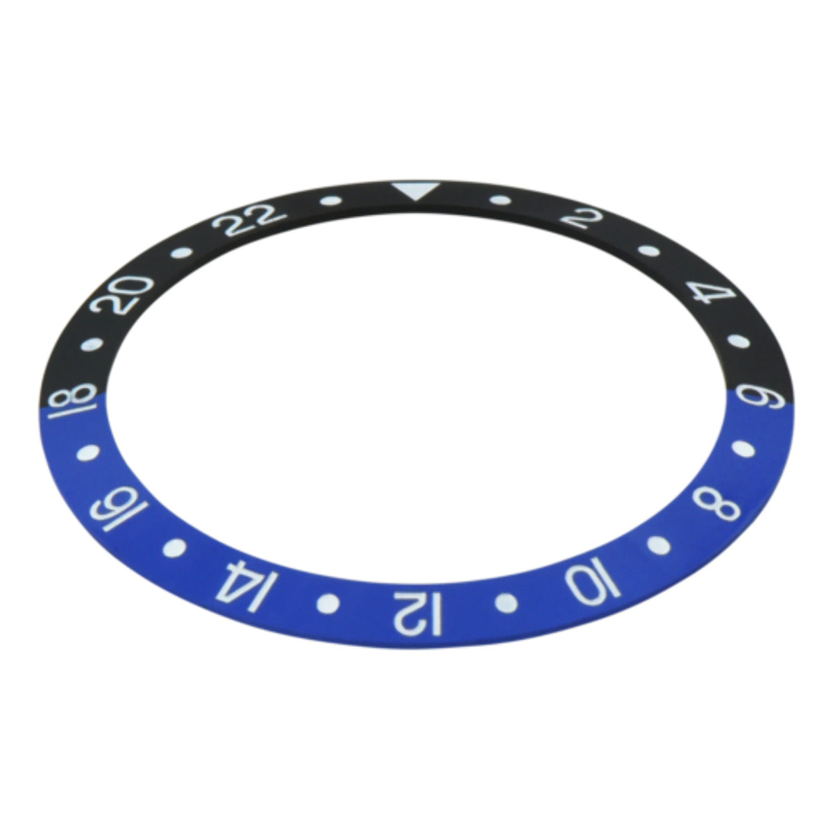 REPLACEMENT BEZEL INSERT BLACK/BLUE CERAMIC FOR WATCH 37.50MM X 30.70MM