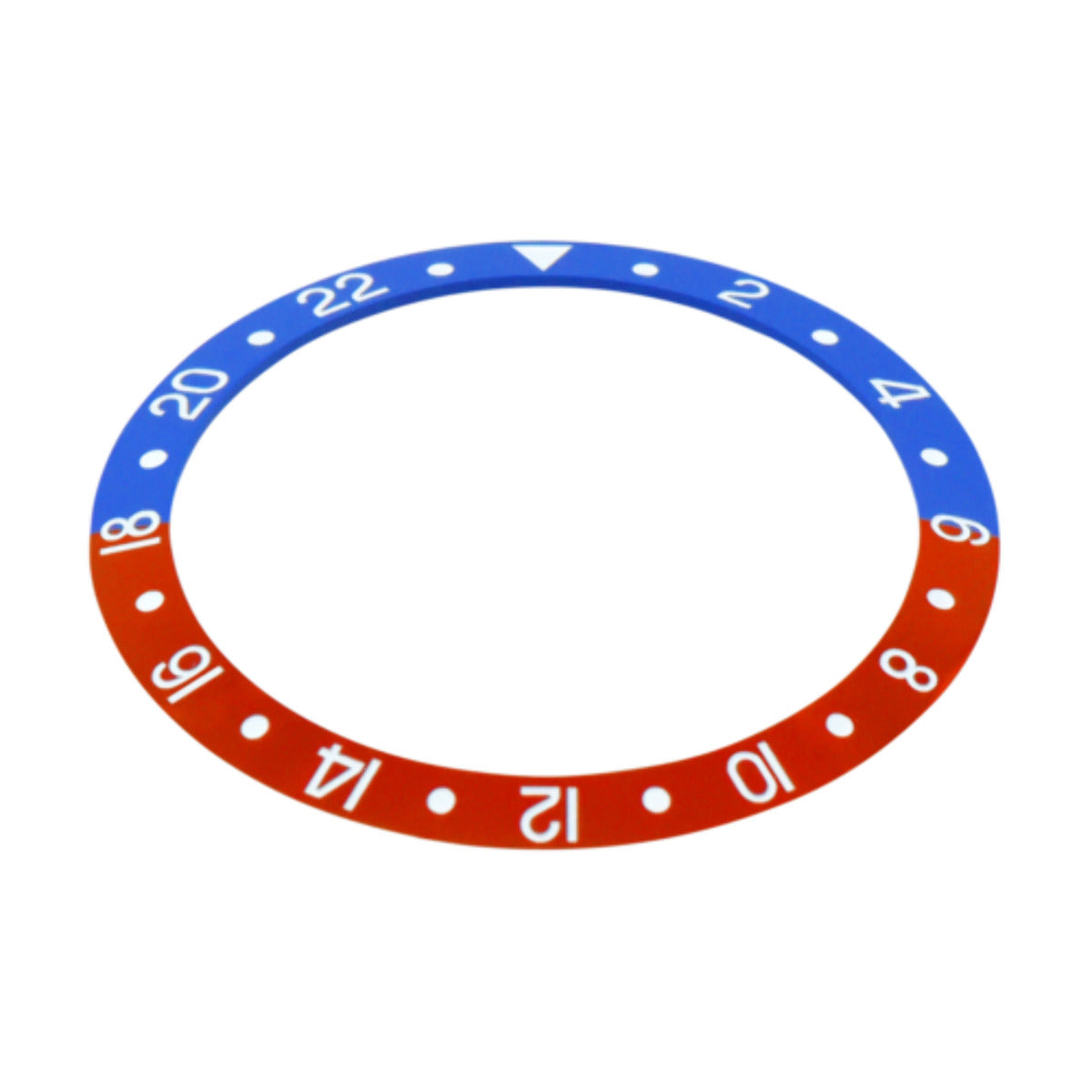 REPLACEMENT BEZEL INSERT BLUE/RED CERAMIC FOR WATCH 37.50MM X 30.70MM