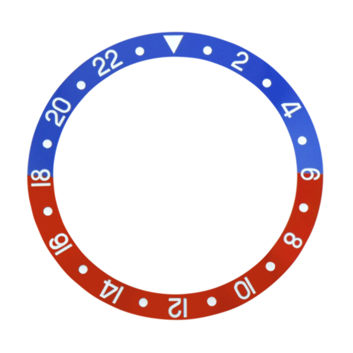 REPLACEMENT BEZEL INSERT BLUE/RED CERAMIC FOR WATCH 37.50MM X 30.70MM
