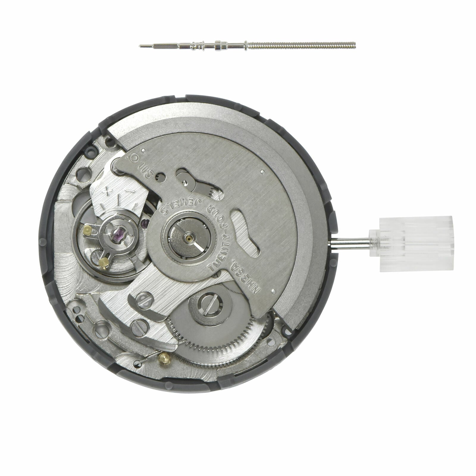 FOR SEIKO (SII) NH36 NH36A AUTOMATIC WATCH MOVEMENT DAY DATE CROWN @3 BLACK DISC NEW