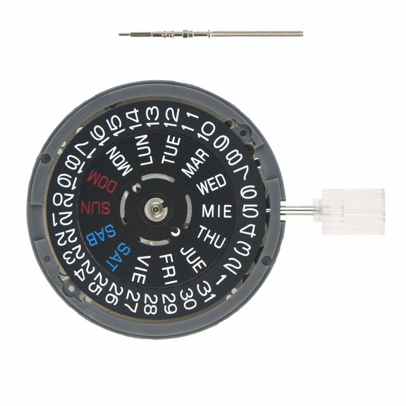 FOR SEIKO (SII) NH36 NH36A AUTOMATIC WATCH MOVEMENT DAY DATE CROWN @3 BLACK DISC NEW