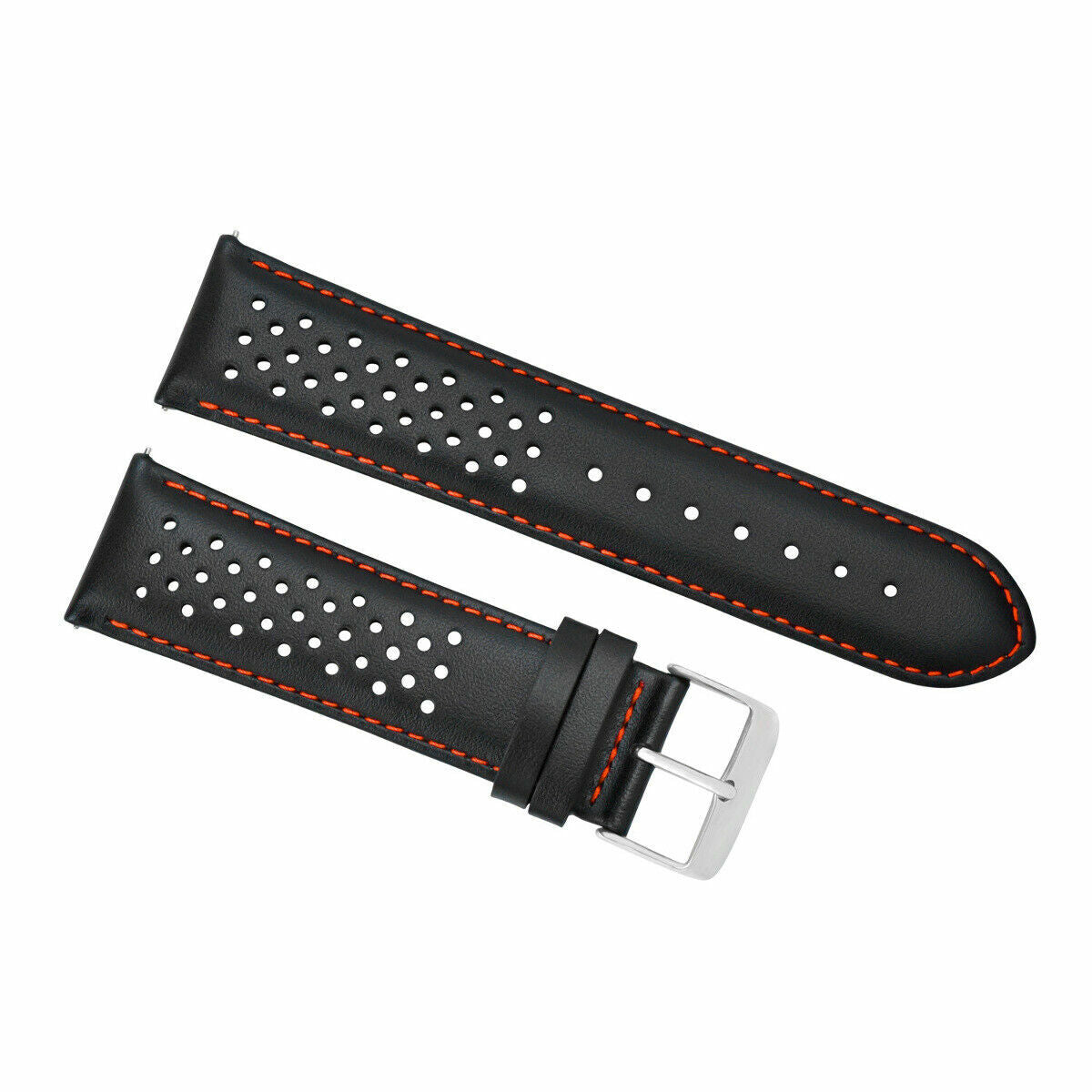 19MM FOR TAG HEUER PERFORATED LEATHER STRAP WATCHBAND QUICK RELEASE BLACK