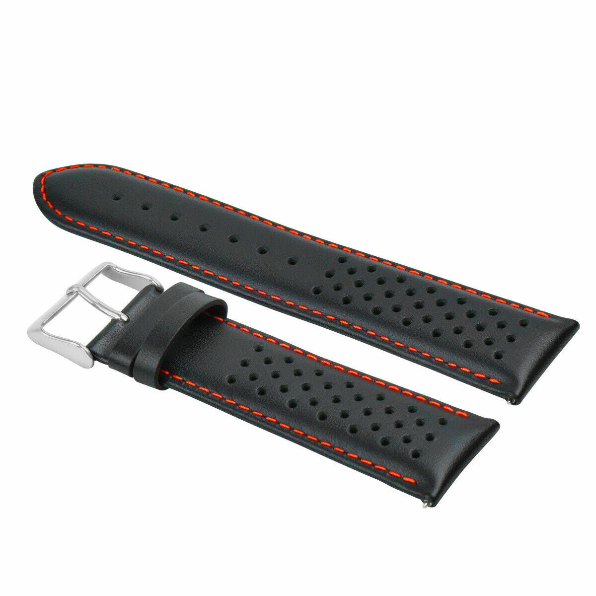 20MM FOR TAG HEUER CARRERA PERFORATED LEATHER STRAP WATCHBAND QUICK RELEASE BLAC