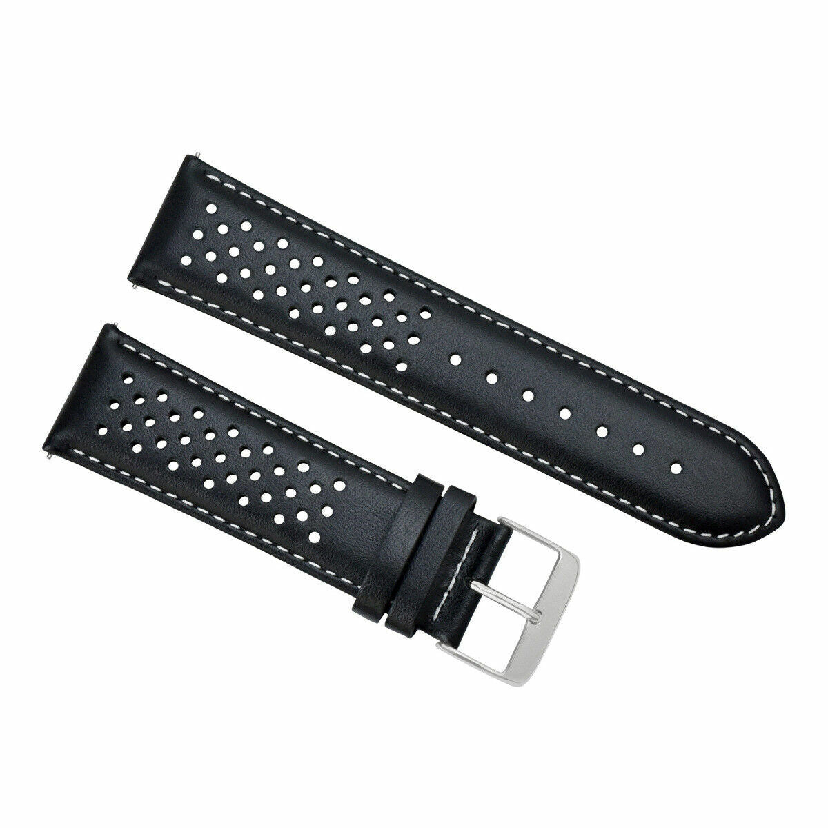 23MM FOR TAG HEUER CARRERA PERFORATED LEATHER STRAP WATCHBAND QUICK RELEASE BLAC