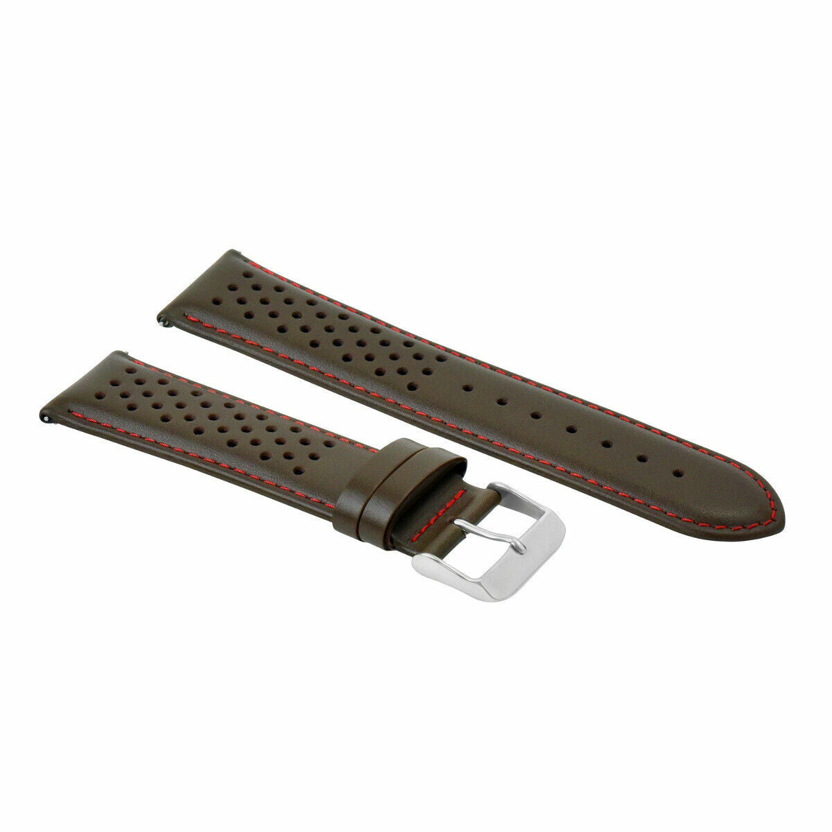 24MM FOR TAG HEUER PERFORATED LEATHER STRAP WATCHBAND QUICK RELEASE DARK BROWN