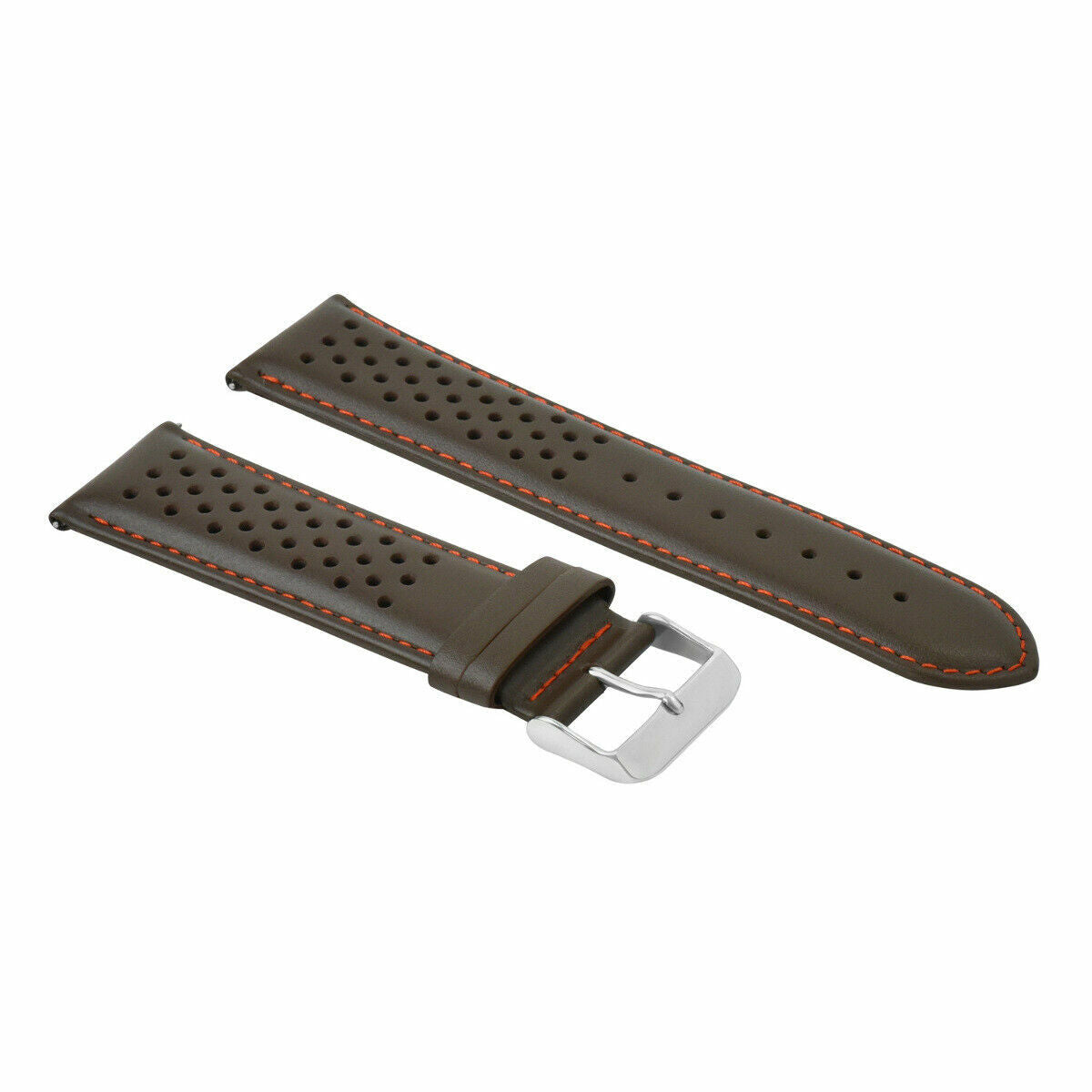 24MM FOR TAG HEUER PERFORATED LEATHER STRAP WATCHBAND QUICK RELEASE DARK BROWN