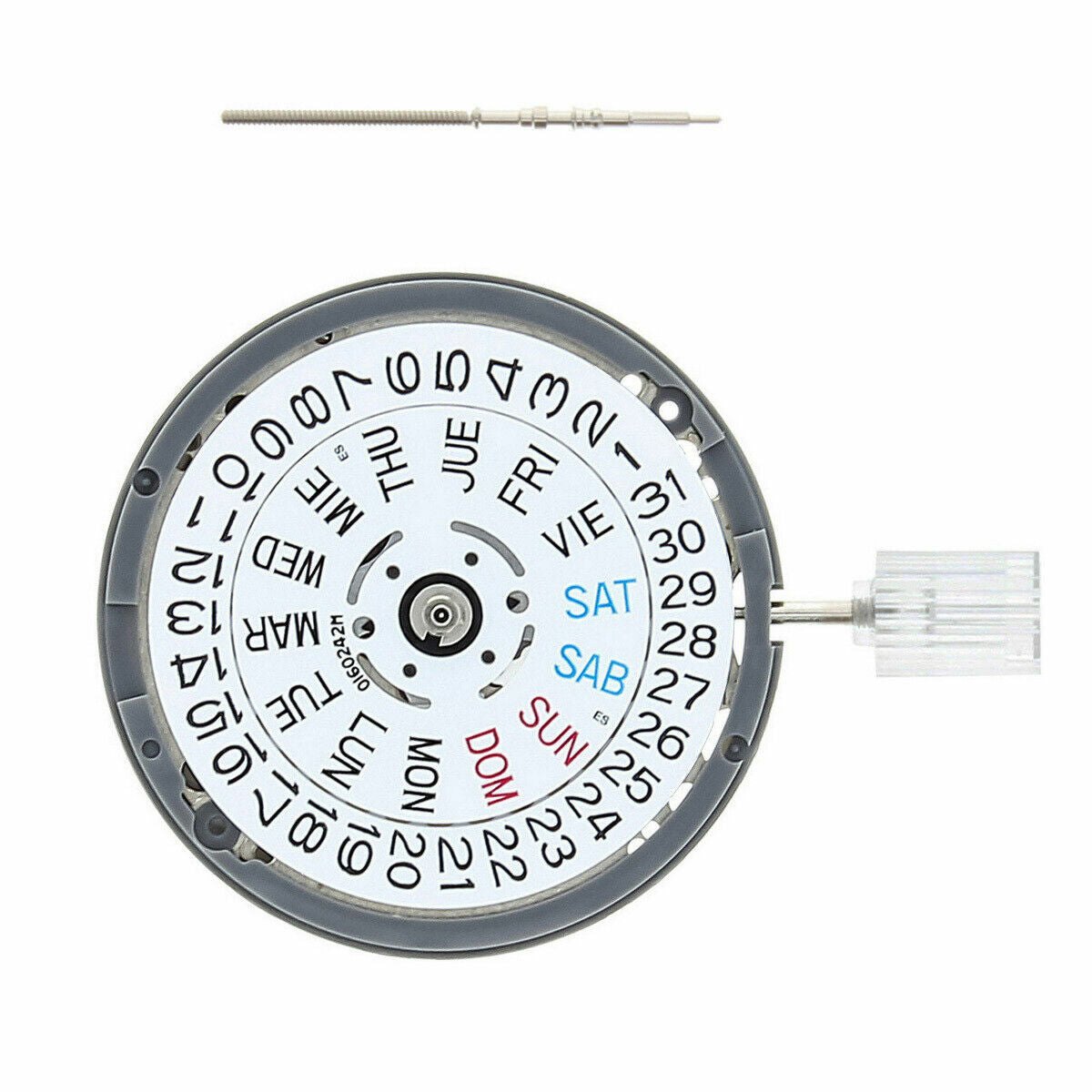 FOR SEIKO (SII) NH36 NH36A AUTOMATIC WATCH MOVEMENT DAY DATE CROWN @4 WHITE NEW