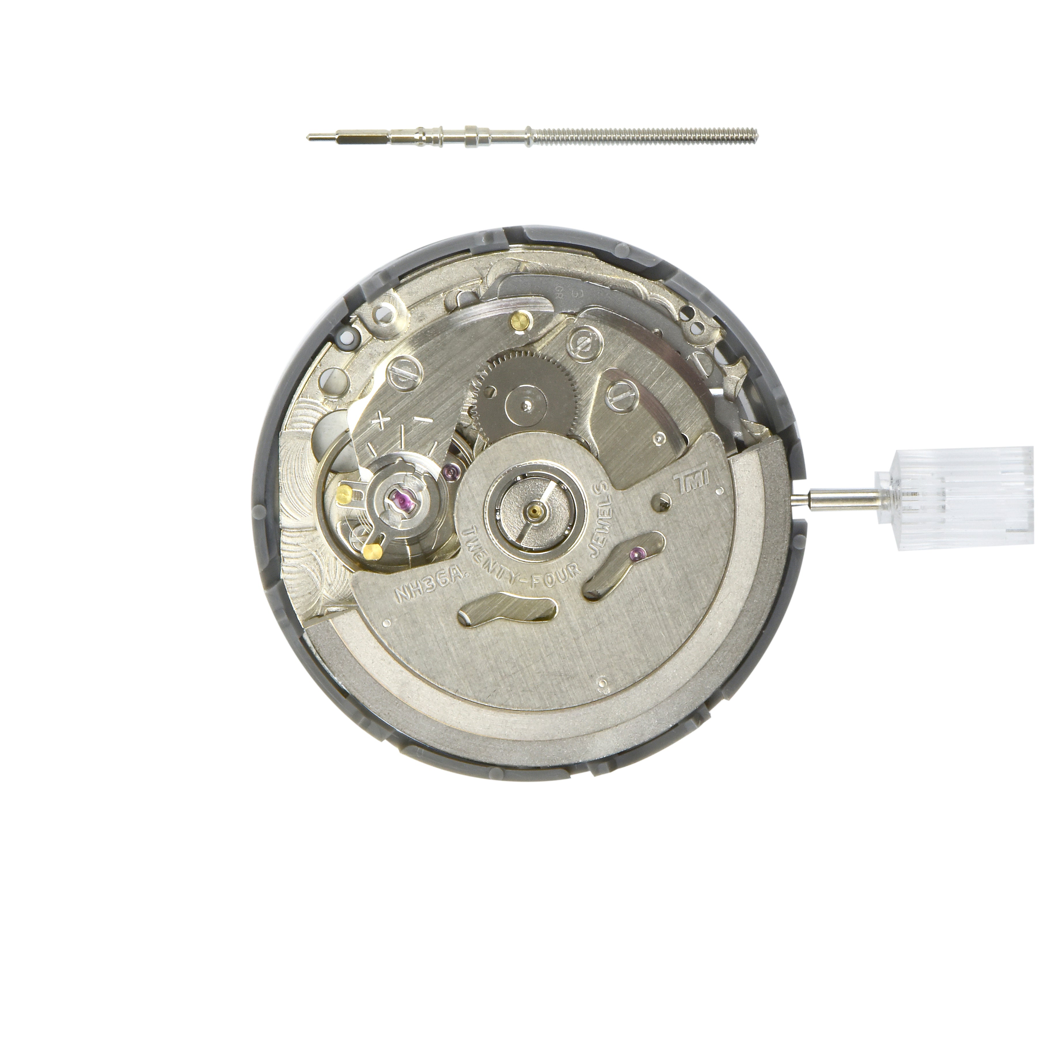 GENUINE SEIKO (SII) NH36 NH36A AUTOMATIC WATCH MOVEMENT DAY DATE CROWN @4 BLACK DISC