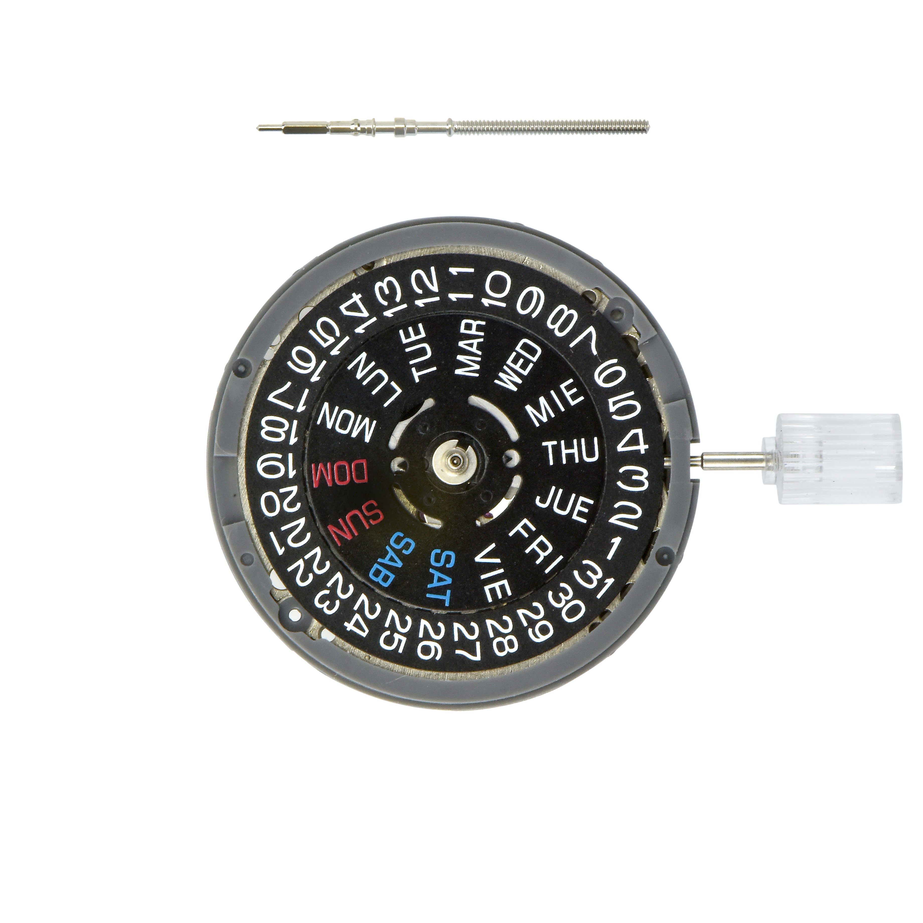 GENUINE SEIKO (SII) NH36 NH36A AUTOMATIC WATCH MOVEMENT DAY DATE CROWN @4 BLACK DISC