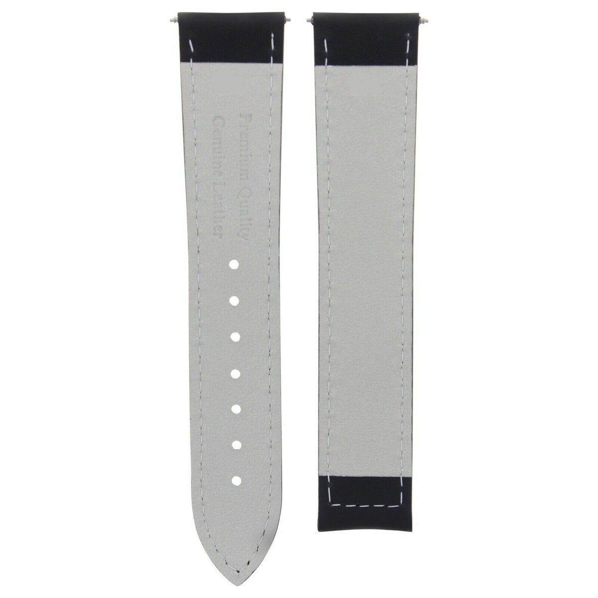 20MM 22MM 24MM REPLACEMENT LEATHER WATCH BAND STRAP WITH CLASP FOR OMEGA, Dark Brown White Stitching, view 3