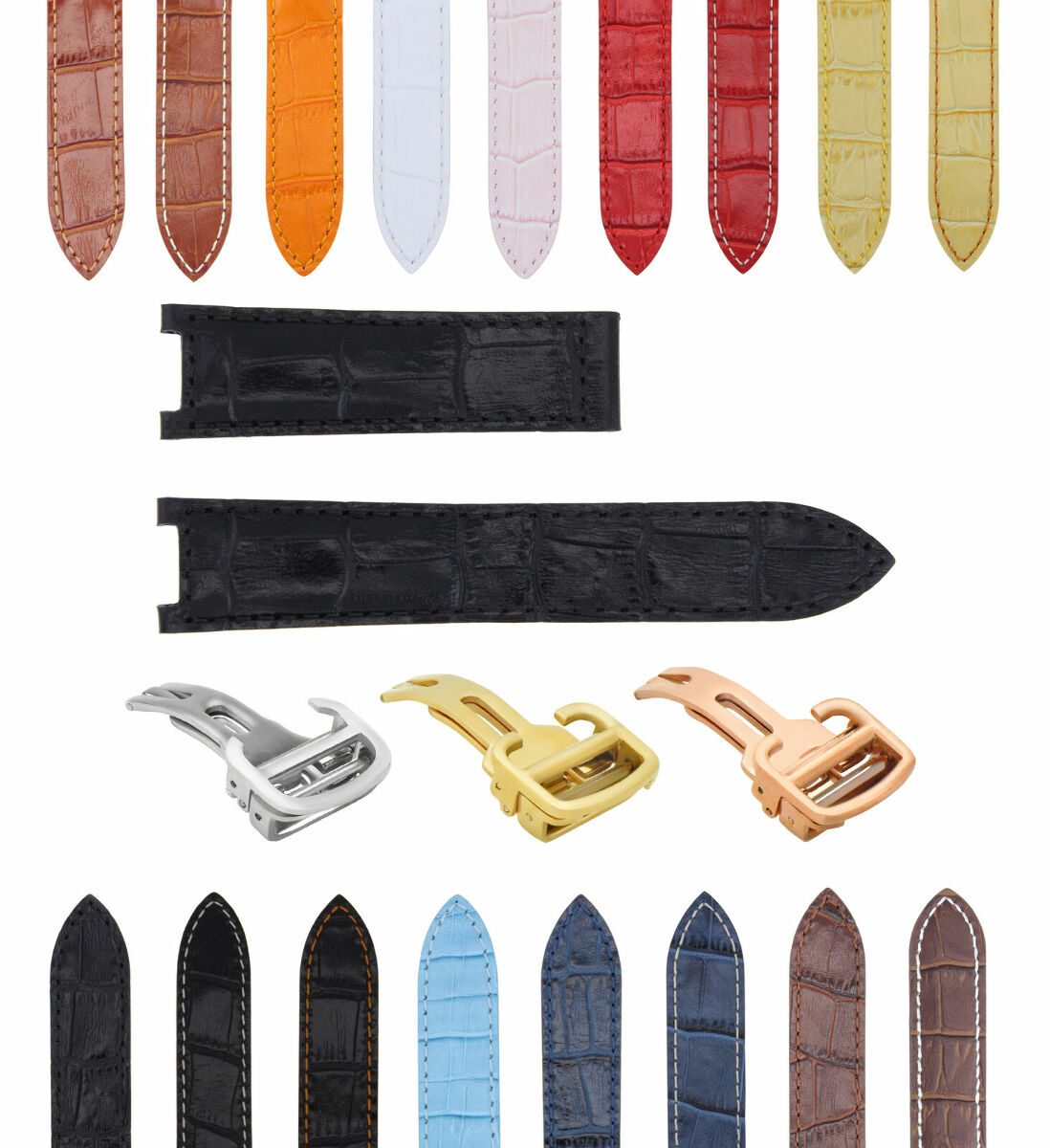 18-20-21MM LEATHER WATCH BAND STRAP FITS CARTIER PASHA 35-38-42MM CHRONOGRAPH