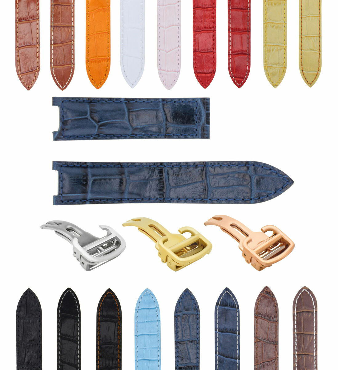 18-20-21MM LEATHER WATCH BAND STRAP FITS CARTIER PASHA 35-38-42MM CHRONOGRAPH