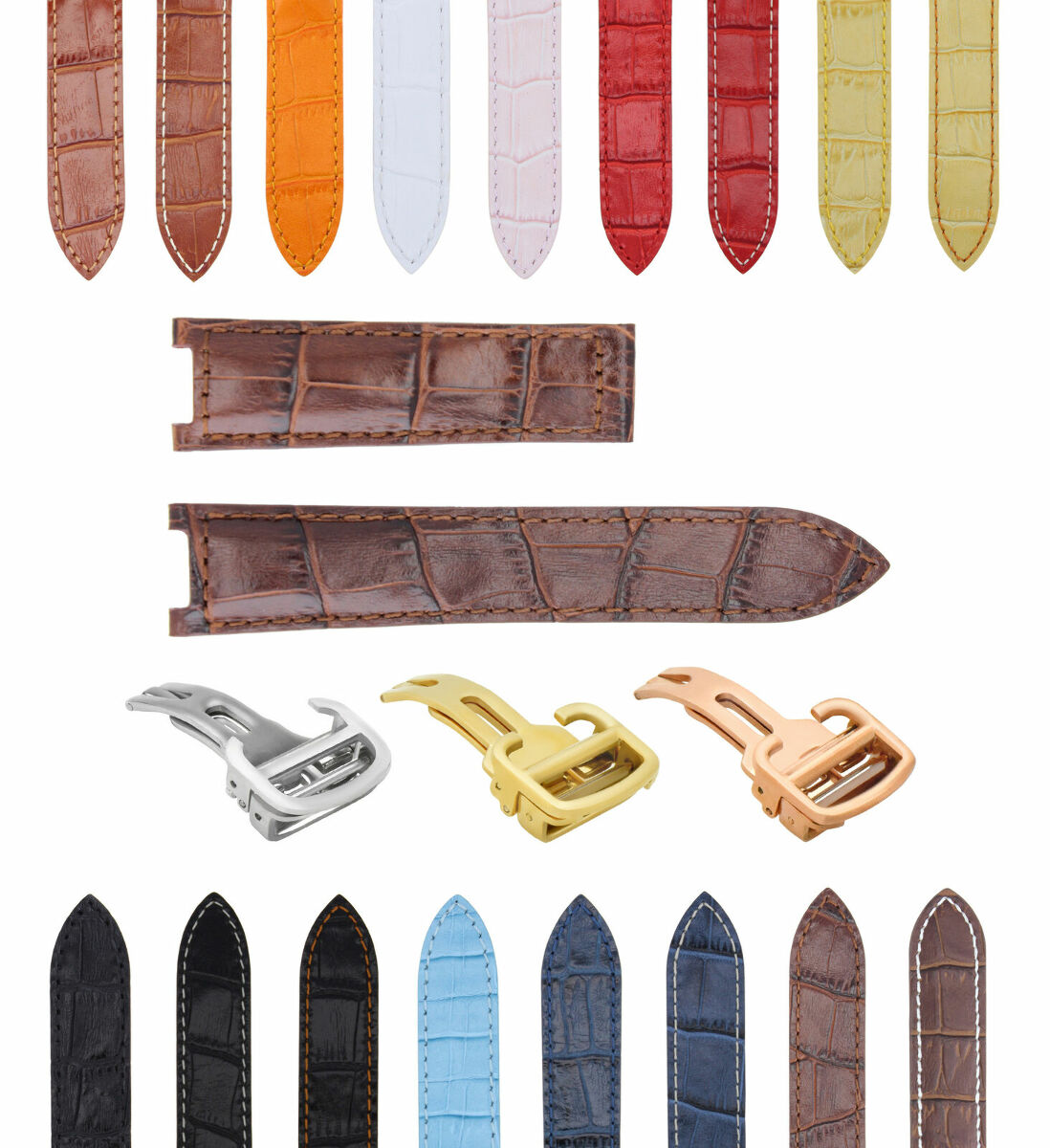 18-20-21MM LEATHER WATCH BAND STRAP FITS CARTIER PASHA 35-38-42MM CHRONOGRAPH