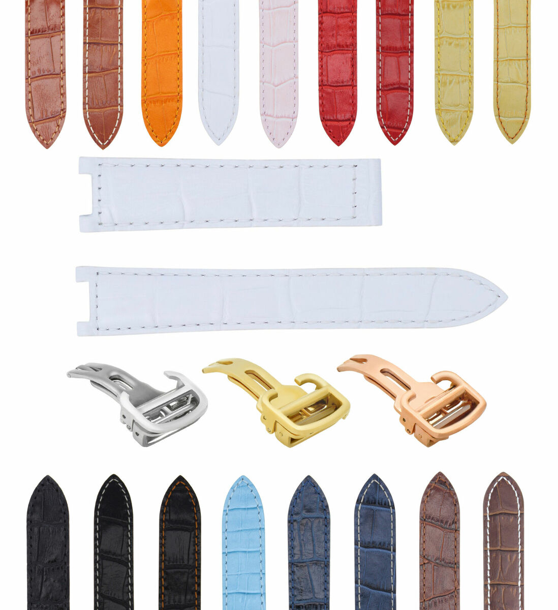 18-20-21MM LEATHER WATCH BAND STRAP FITS CARTIER PASHA 35-38-42MM CHRONOGRAPH