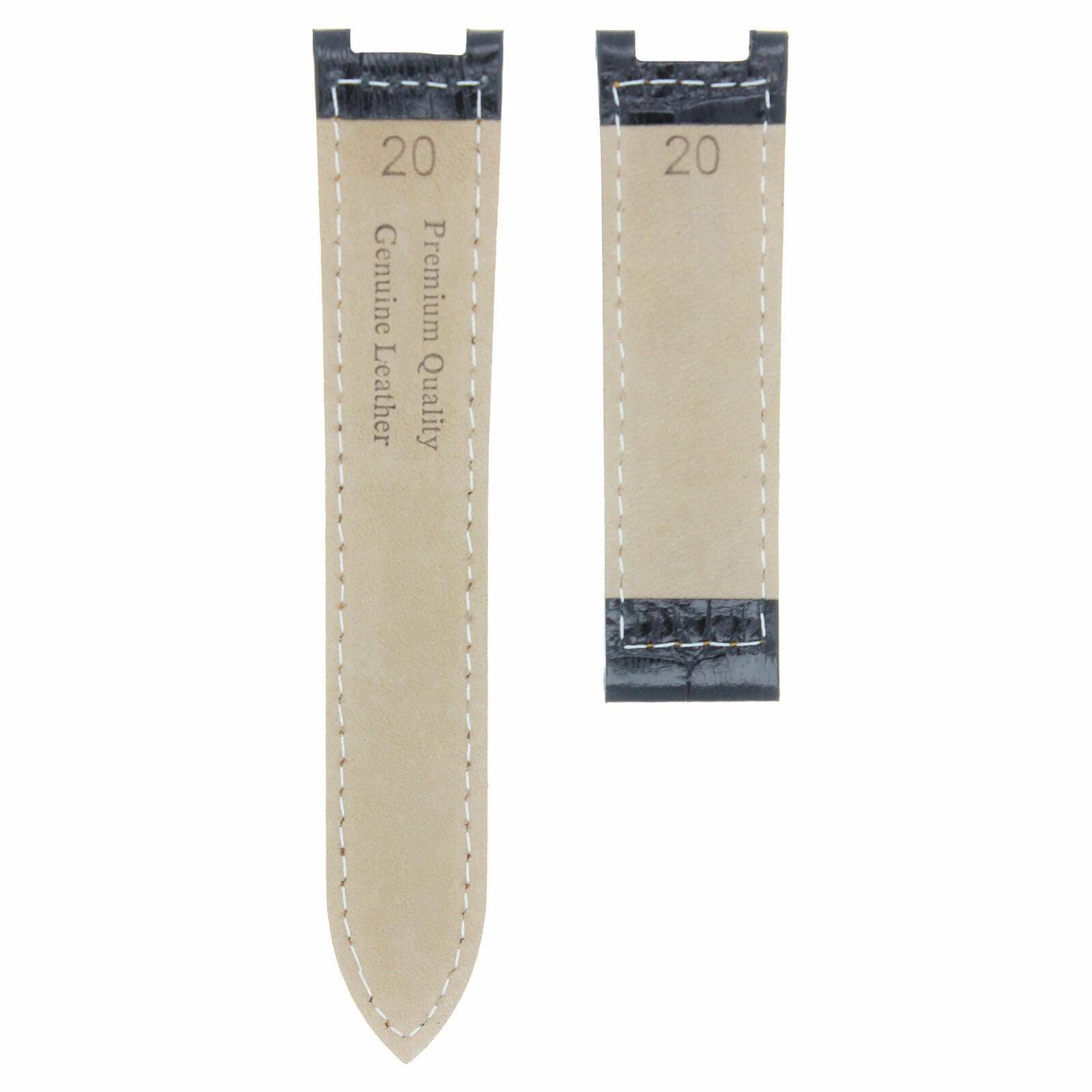 LEATHER WATCH BAND STRAP FITS CARTIER PASHA 35-38-42MM CHRONOGRAPH - 20MM