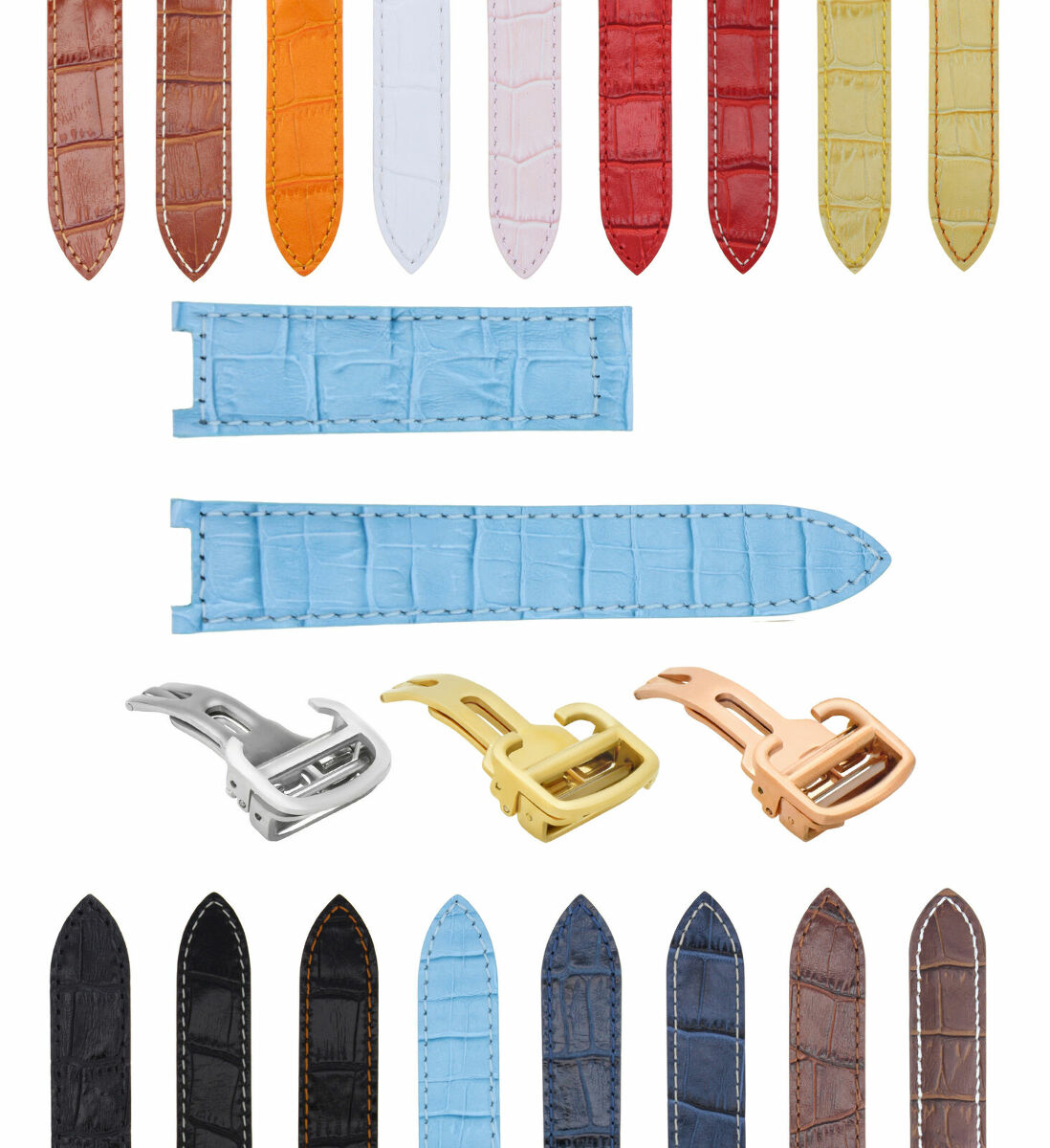 18-20-21MM LEATHER WATCH BAND STRAP FITS CARTIER PASHA 35-38-42MM CHRONOGRAPH