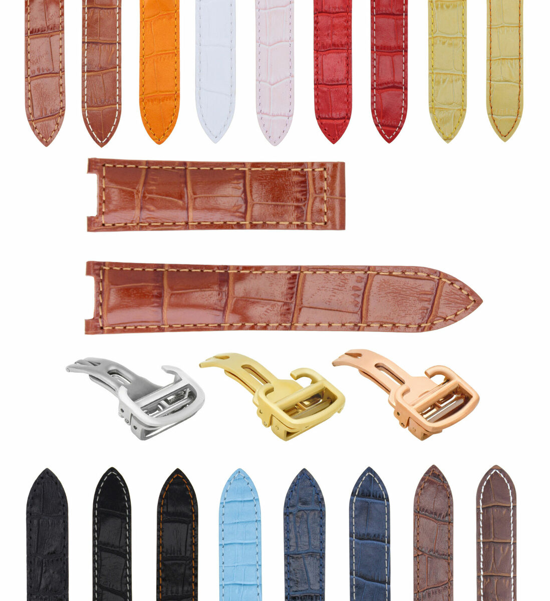 LEATHER WATCH BAND STRAP FITS CARTIER PASHA 35-38-42MM CHRONOGRAPH - 20MM