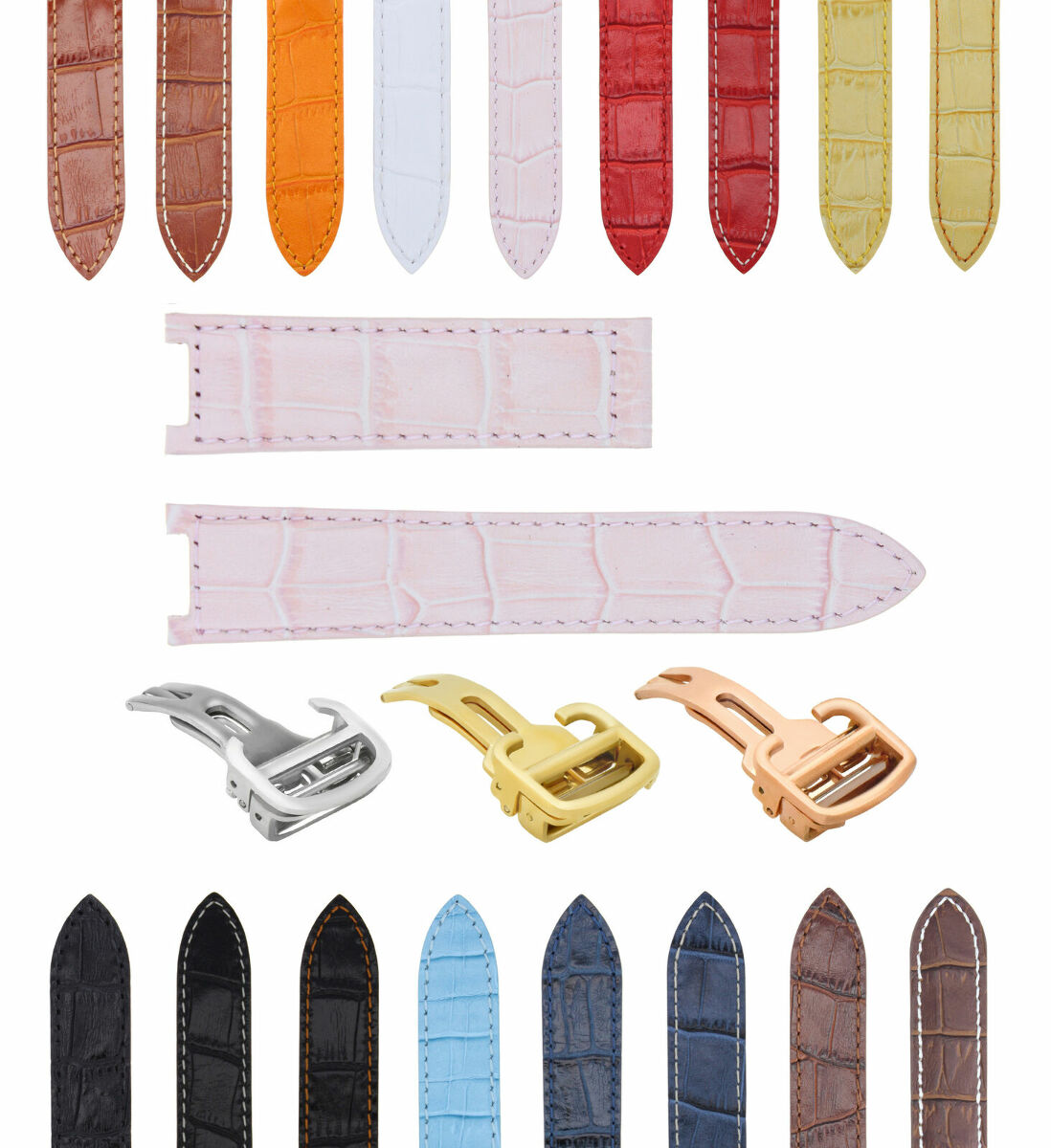 18-20-21MM LEATHER WATCH BAND STRAP FITS CARTIER PASHA 35-38-42MM CHRONOGRAPH