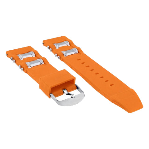 26MM SILICONE RUBBER RUSSIAN BAND STRAP FOR INVICTA 1800 1201 1805 1845 1959 ORANGE
