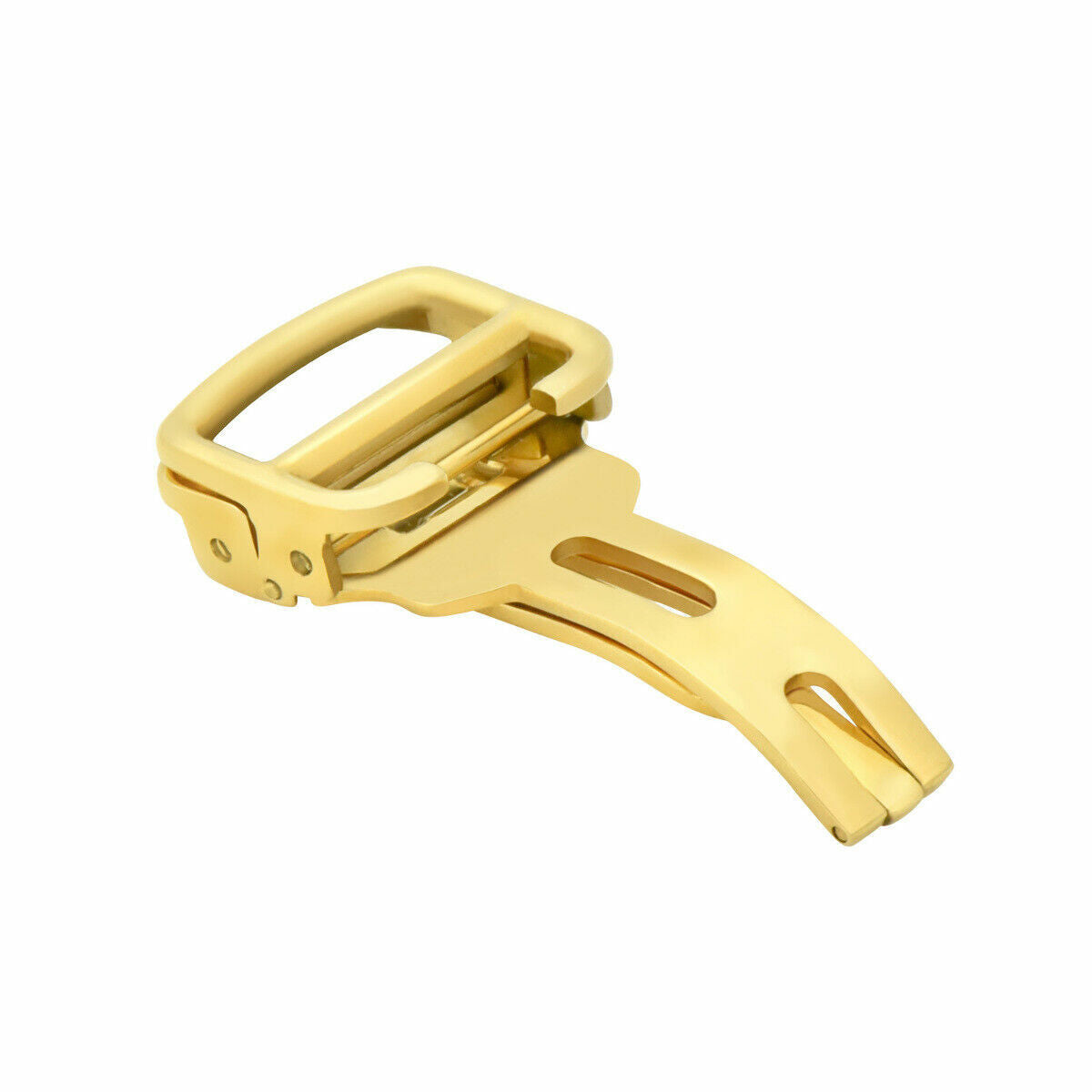 16MM DEPLOYMENT LEATHER BAND STRAP CLASP FIT FOR CARTIER ROADSTER/SOLO GOLD