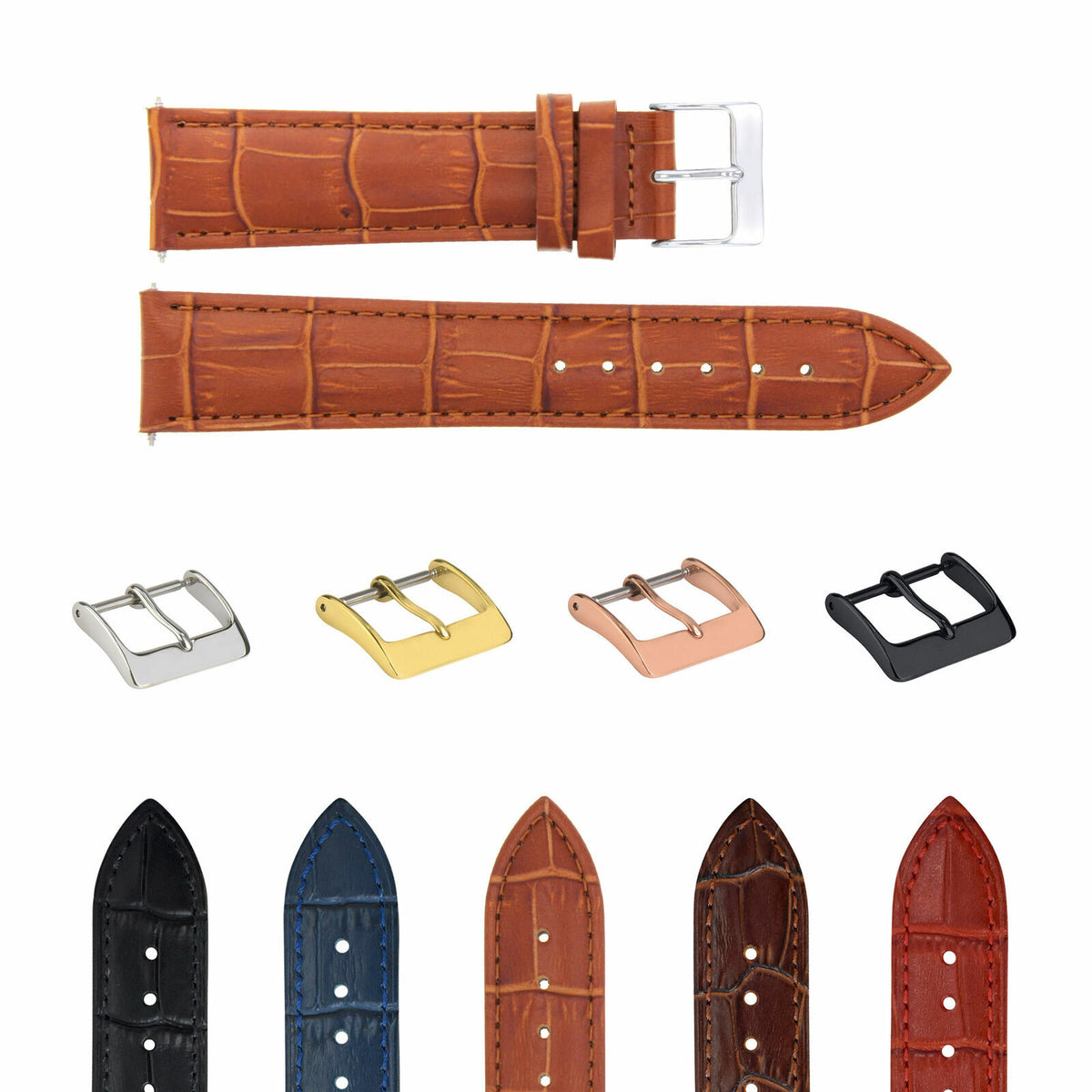 20MM 22MM 24MM GENUINE REPLACEMENT LEATHER WATCH BAND STRAP FOR PATEK PHILIPPE, Tan