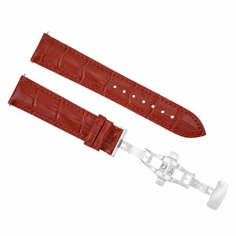 20-22-24MM LEATHER WATCH BAND STRAP FOR PATEK PHILIPPE + DEPLOYMENT CLASP