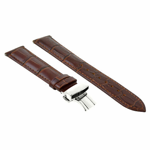20-22-24MM LEATHER WATCH BAND STRAP FOR PATEK PHILIPPE + DEPLOYMENT CLASP