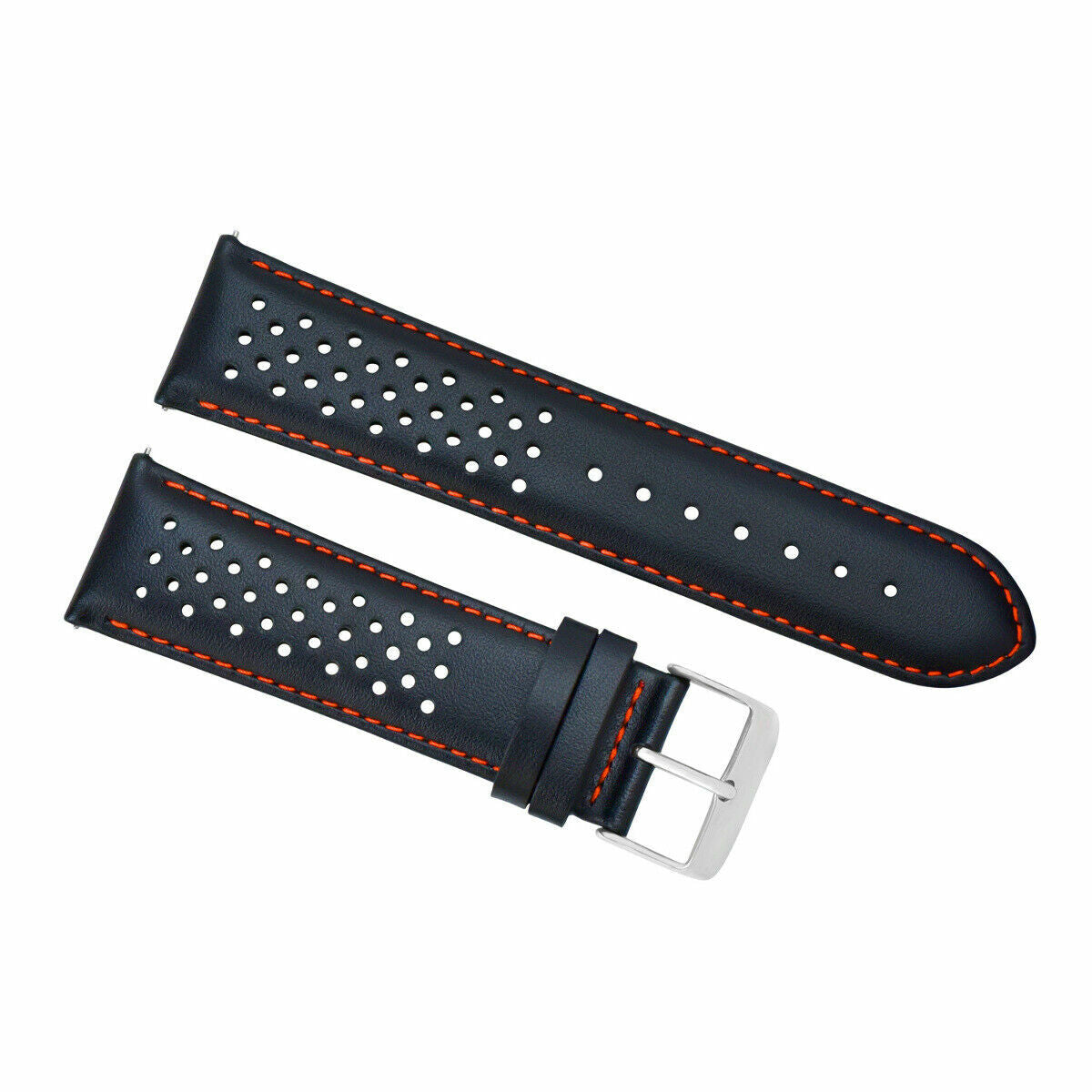 PERFORATED LEATHER RALLY WATCH STRAP BAND - QUICK RELEASE - 20MM