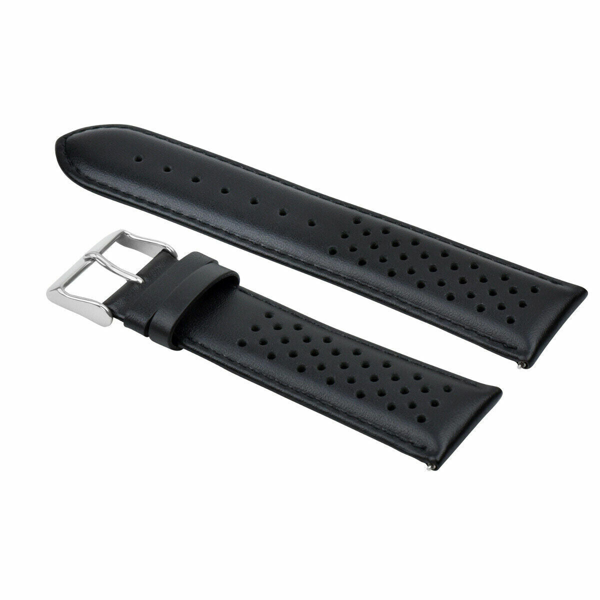 PERFORATED LEATHER WATCH BAND STRAP FOR ORIS QUICK RELEASE - 19MM