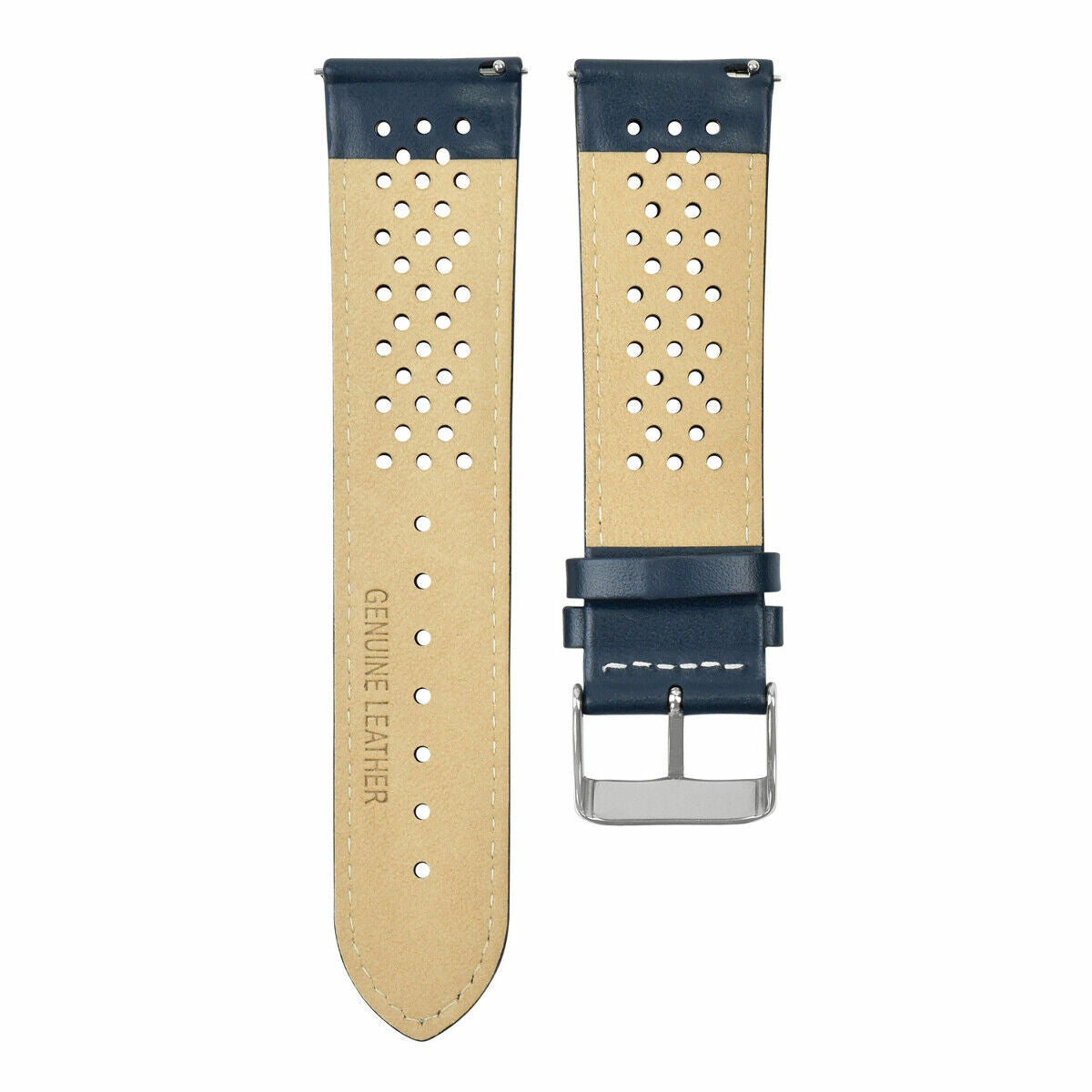 PERFORATED LEATHER WATCH BAND STRAP FOR ORIS QUICK RELEASE - 19MM