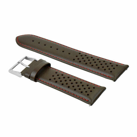 18MM-24MM PERFORATED LEATHER STRAP QUICK RELEASE FOR UNIVERSAL WATCH BAND