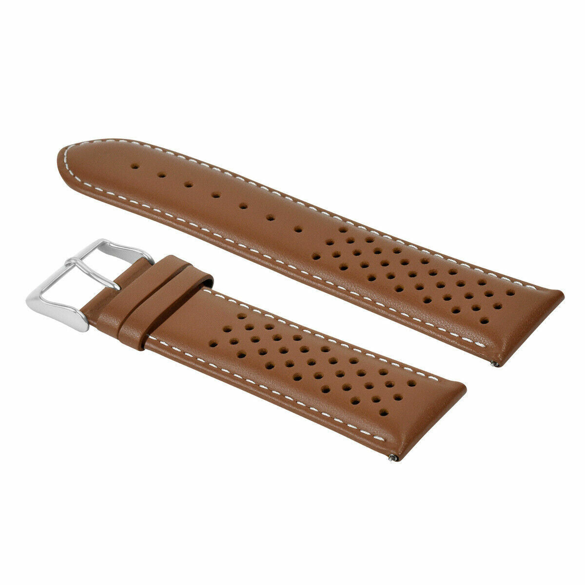 PERFORAT LEATHER WATCH BAND STRAP FOR SEIKO QUICK RELEASE - 24MM