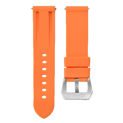 24MM Silicone Rubber Watch Band for PAM 44MM Panerai Luminor Radiomir Orange, front view