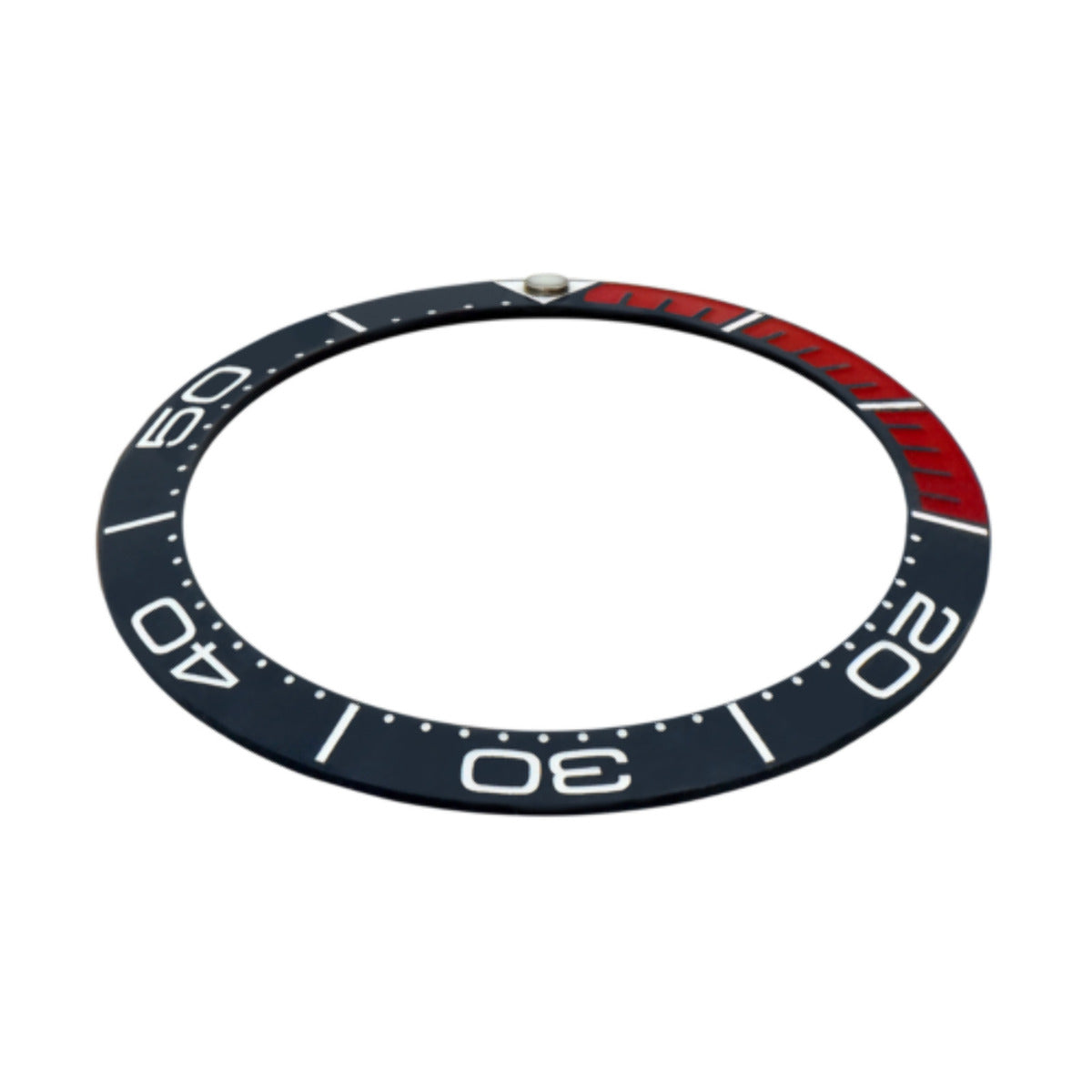 NEW BEZEL INSERT CERAMIC FOR 41-42MM OMEGA SEAMASTER 007 38 x 30.70MM BLUE/RED