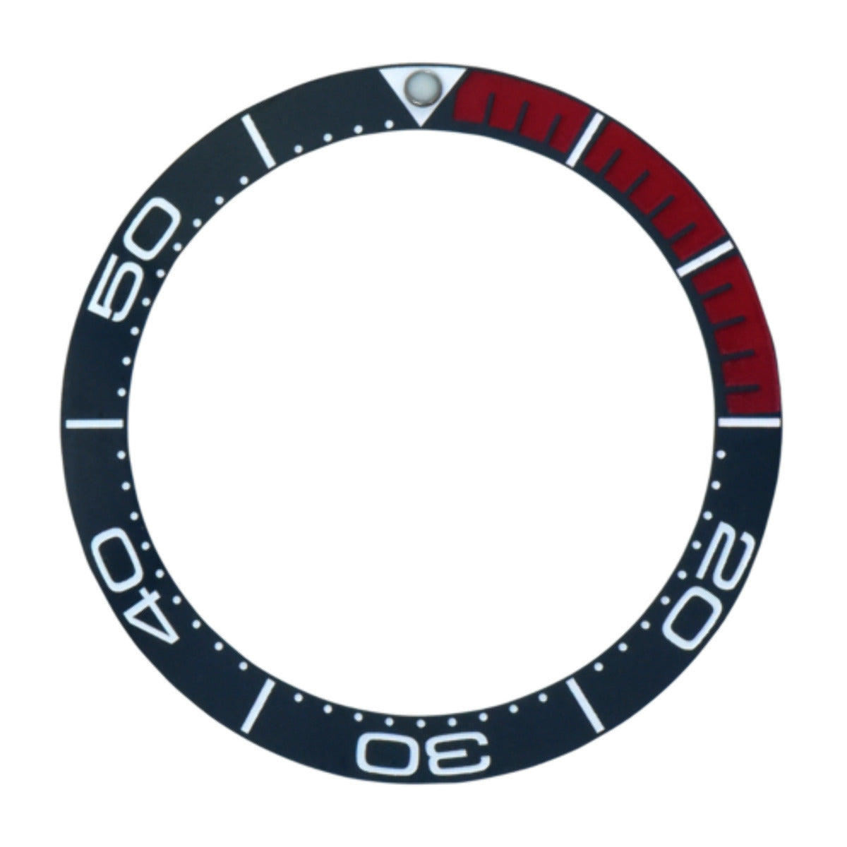 NEW BEZEL INSERT CERAMIC FOR 41-42MM OMEGA SEAMASTER 007 38 x 30.70MM BLUE/RED