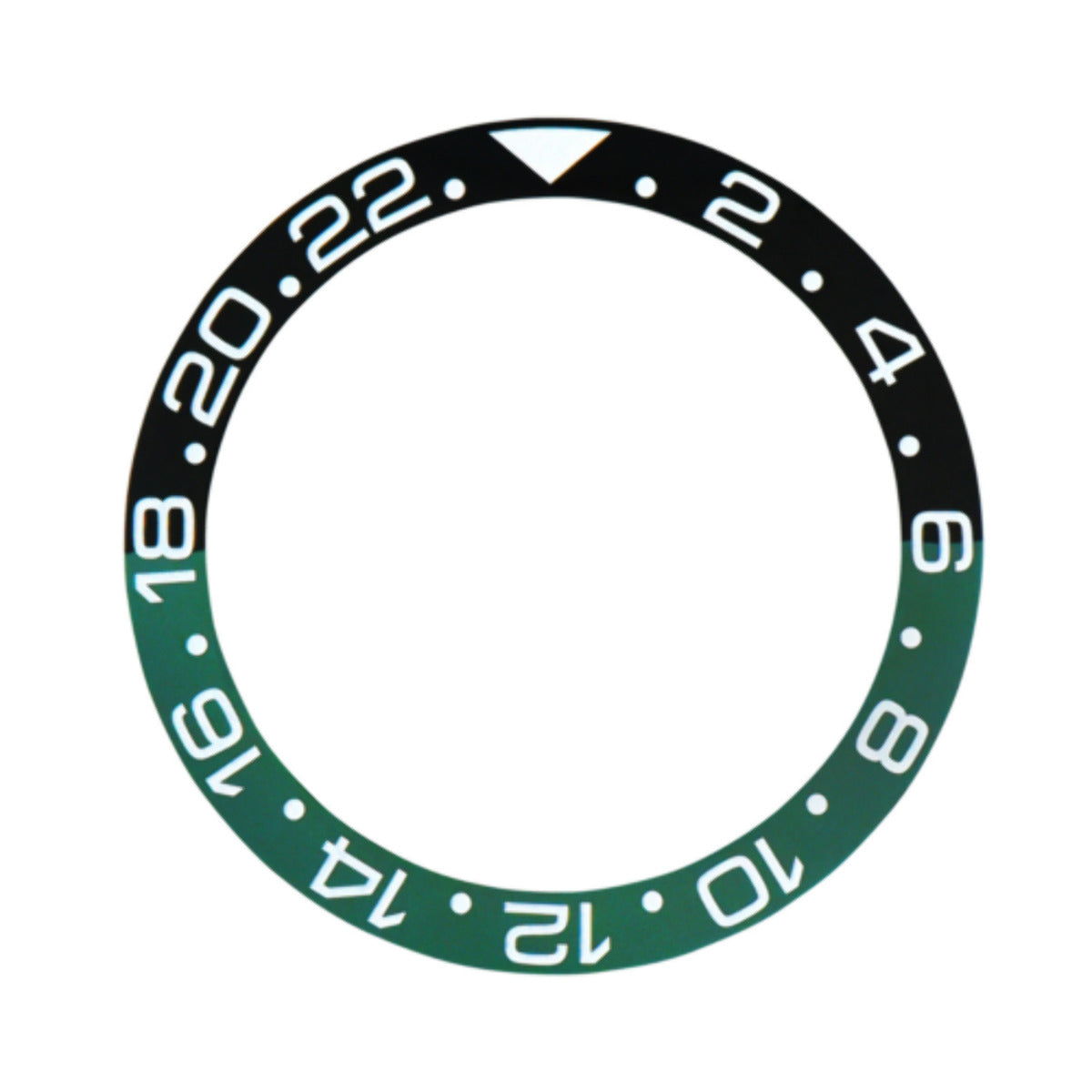 REPLACEMENT BEZEL INSERT BLACK/GREEN CERAMIC FOR WATCH 38MM X 30.80MM