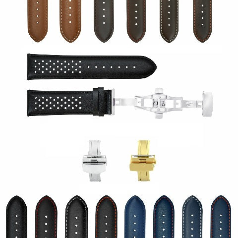 18MM-24MM GENUINE REPLACEMENT LEATHER WATCH BAND STRAP FOR TAG HEUER CARRERA
