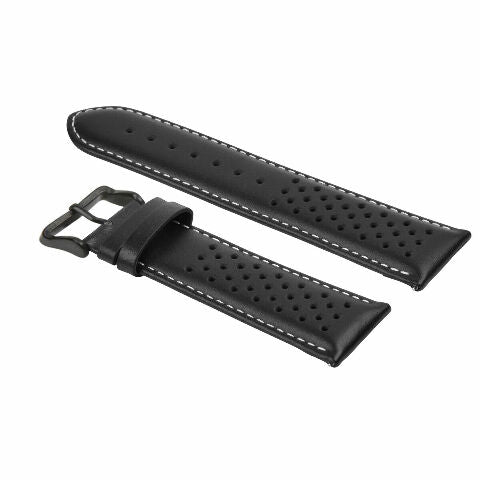 PERFORATED LEATHER RALLY WATCH STRAP BAND - QUICK RELEASE 18-19-20-21-22-23-24MM