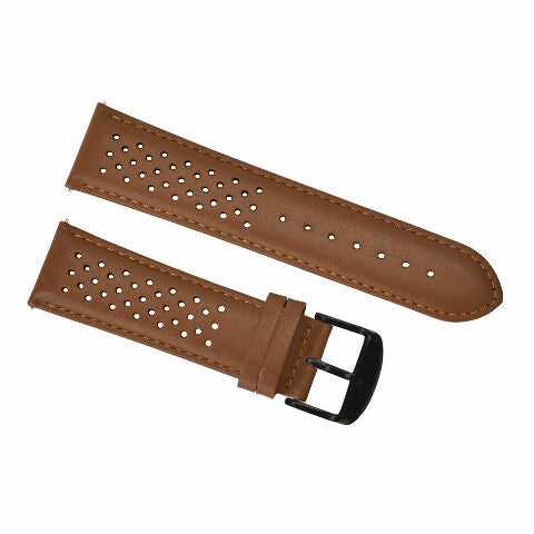 PERFORATED LEATHER RALLY WATCH STRAP BAND - QUICK RELEASE 18-19-20-21-22-23-24MM