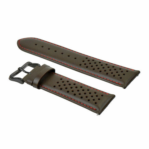 PERFORATED LEATHER RALLY WATCH STRAP BAND - QUICK RELEASE 18-19-20-21-22-23-24MM