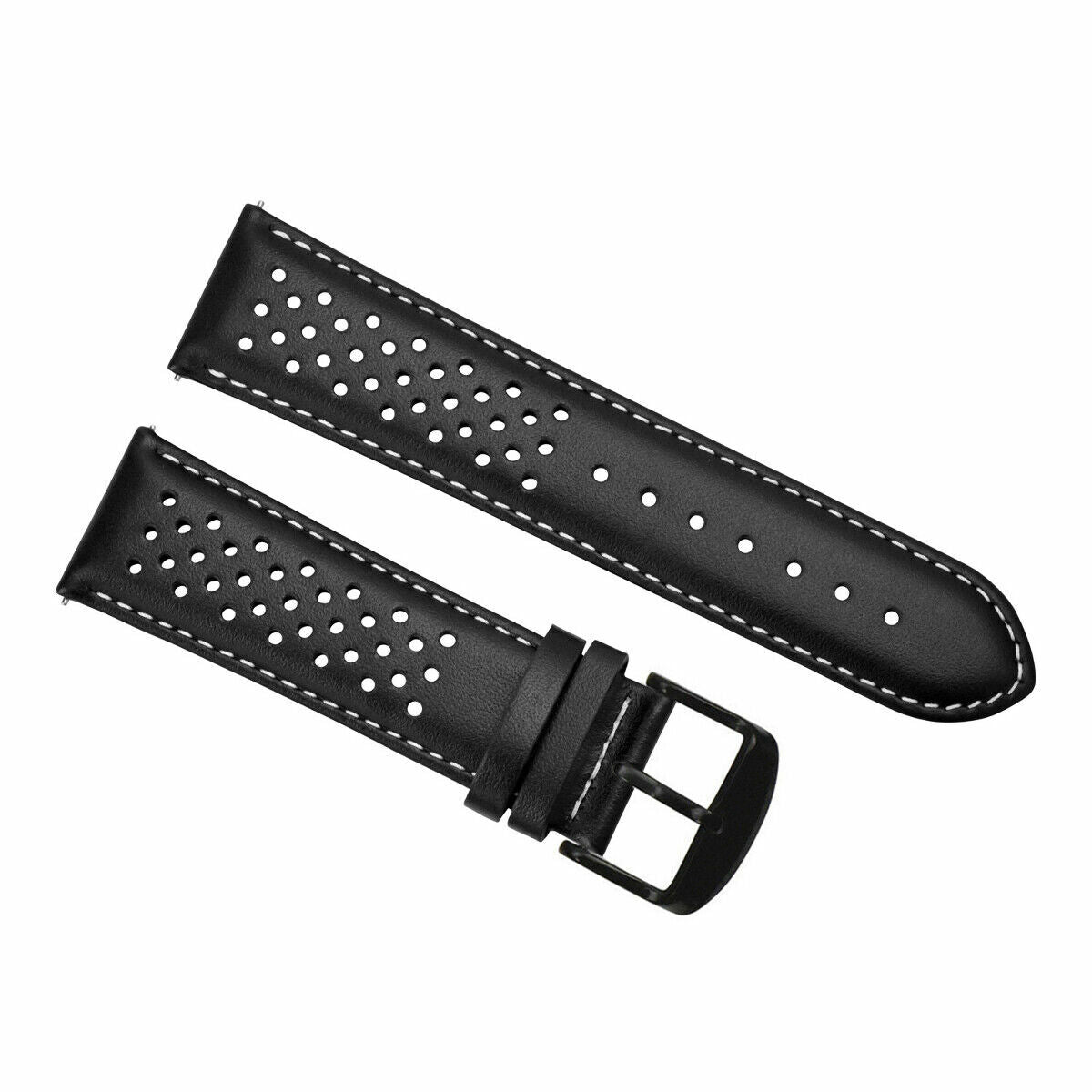 PERFORATED LEATHER RALLY WATCH STRAP BAND - QUICK RELEASE - 20MM