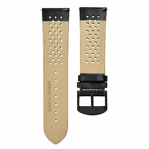 PERFORATED LEATHER RALLY WATCH STRAP BAND - QUICK RELEASE - 24MM