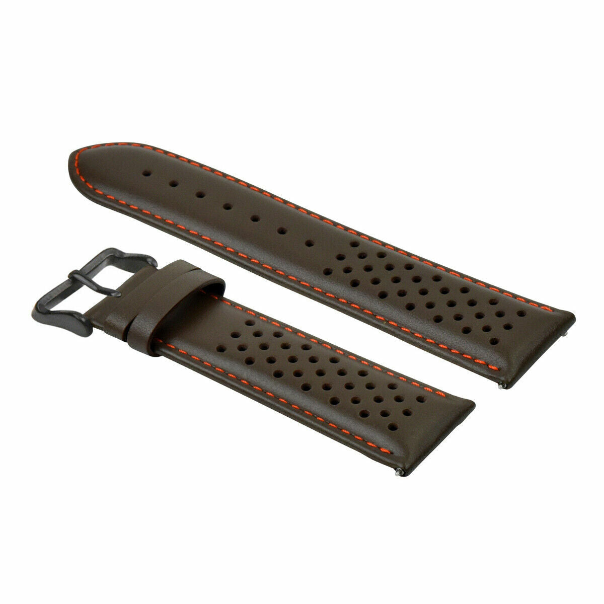 PERFORATED LEATHER WATCH BAND STRAP FOR ORIS QUICK RELEASE - 19MM