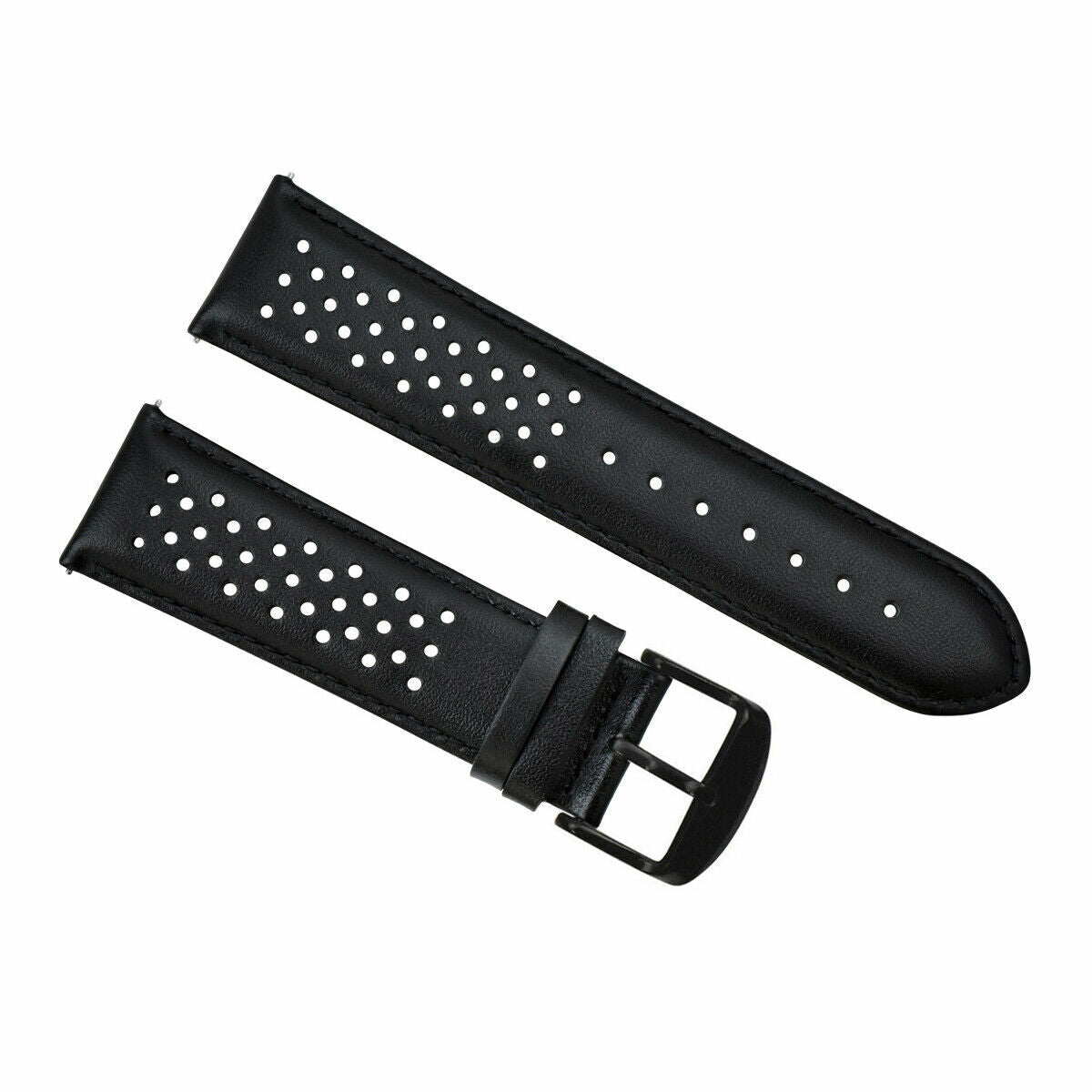18-19-20-21-22-23-24MM PERFORAT LEATHER WATCH BAND STRAP FOR SEIKO QUICK RELEASE - 23mm, Black, view 2