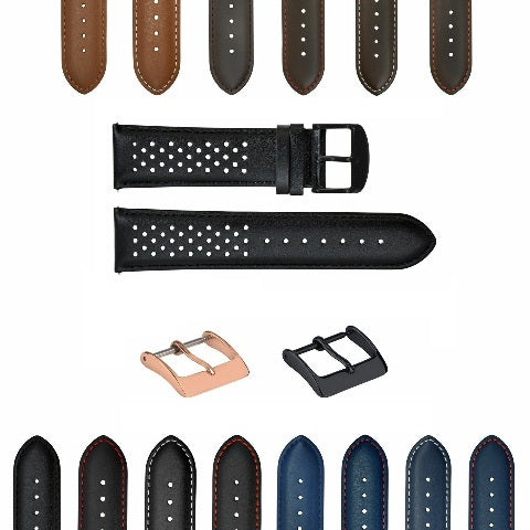 18-19-20-21-22-23-24MM PERFORATED LEATHER WATCH BAND STRAP FOR CITIZEN EZ RELEASE